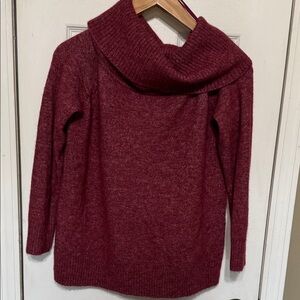 Wilfred Free Alpaca Wool Blend Deep Red Burgundy Cowl Neck Sweater Size Small